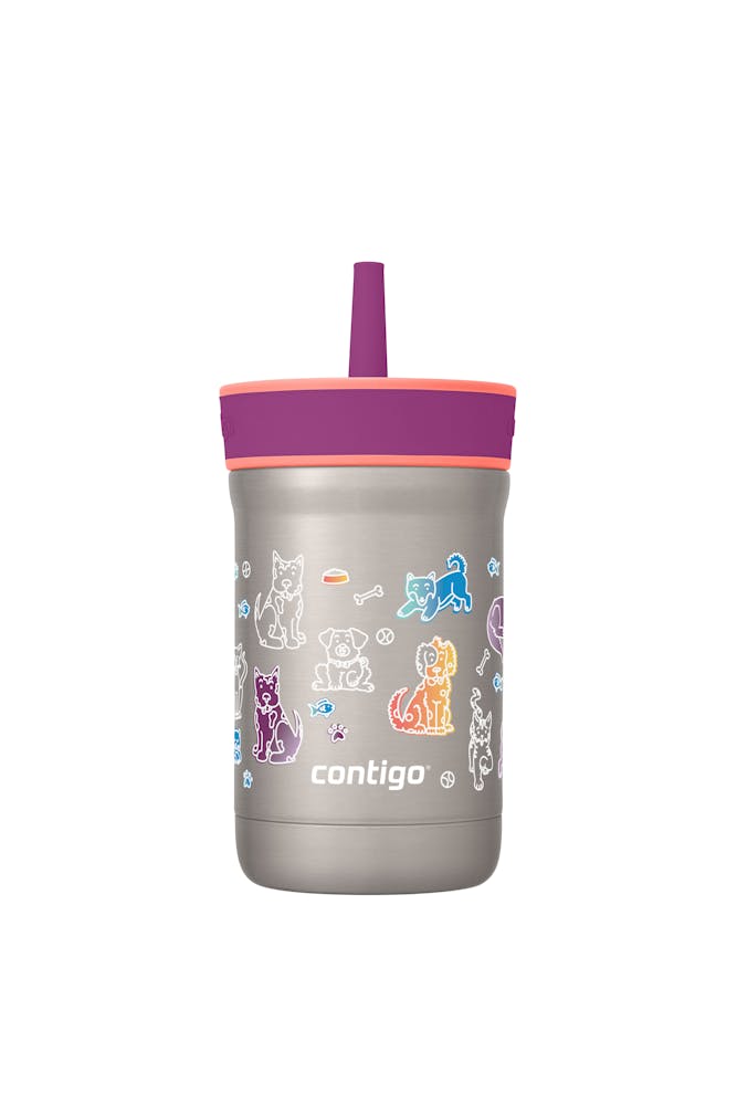 Kids Leighton Spill-Proof Stainless Steel Tumbler with Straw, 12oz I7